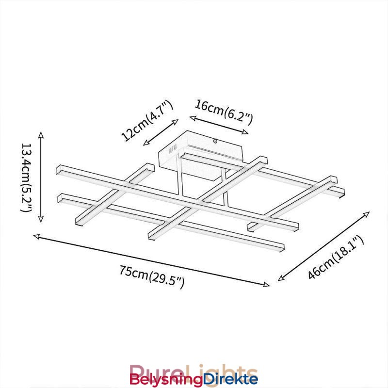 Innfelt Taklampe I Aluminium Taklampe