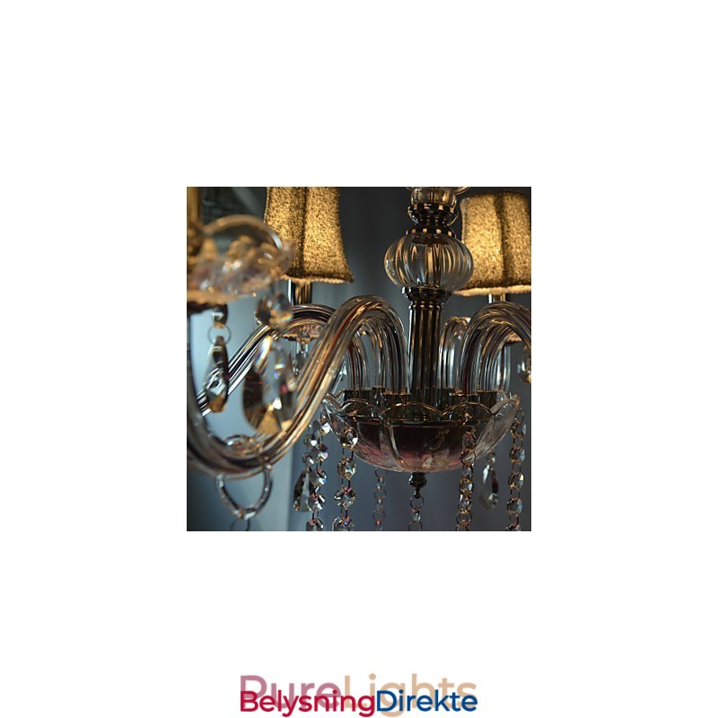 Moderne Luksuriøs Lysekrone Med 6 Lys I Krystalldekorasjon