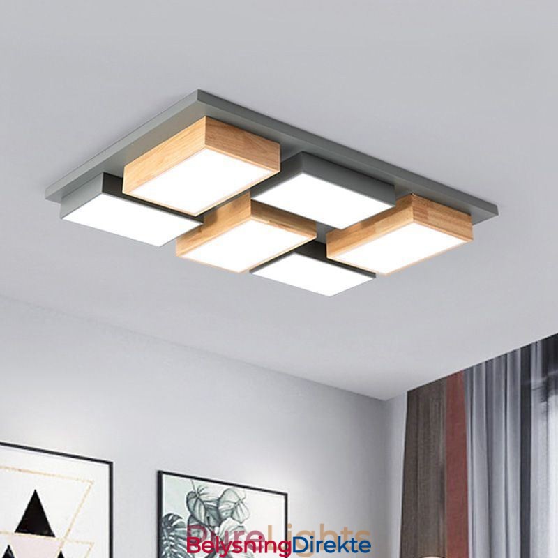 Moderne Akryl Taklampe Geometrisk Tre Taklampe