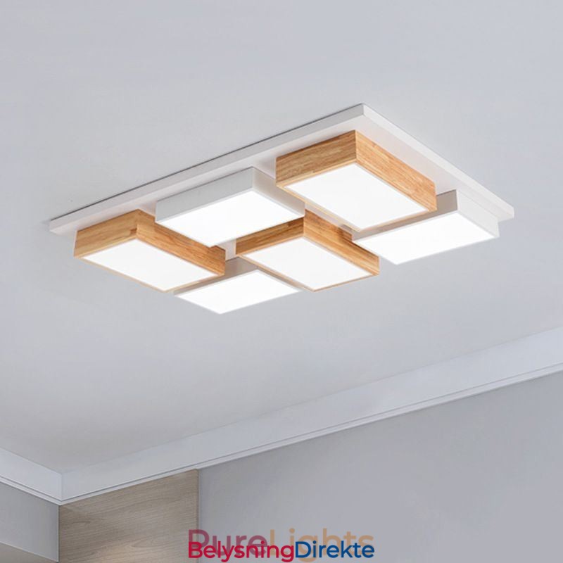 Moderne Akryl Taklampe Geometrisk Tre Taklampe