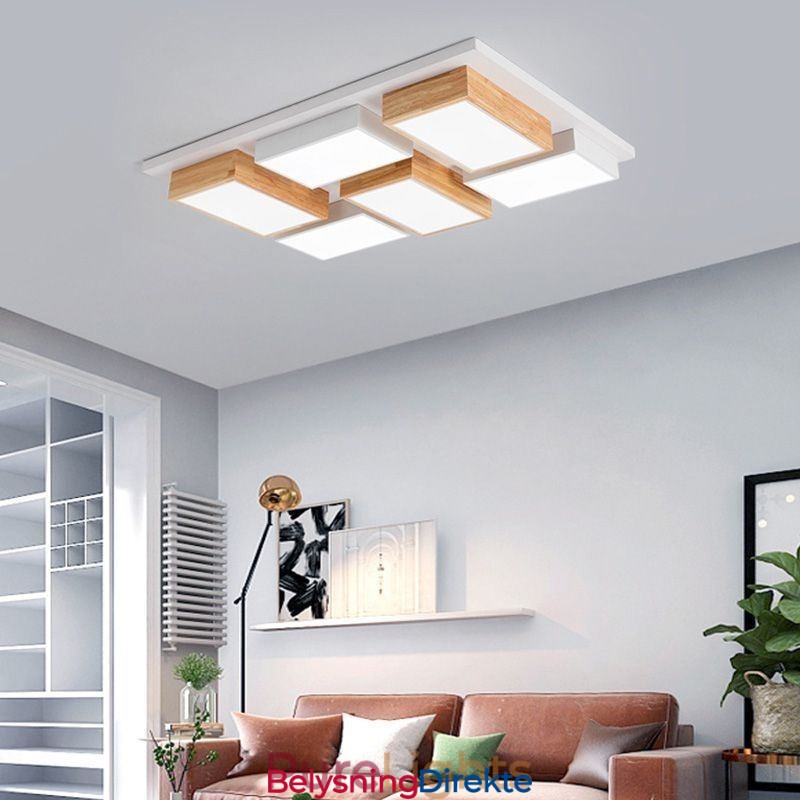 Moderne Akryl Taklampe Geometrisk Tre Taklampe