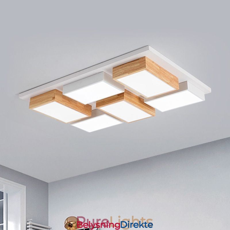 Moderne Akryl Taklampe Geometrisk Tre Taklampe