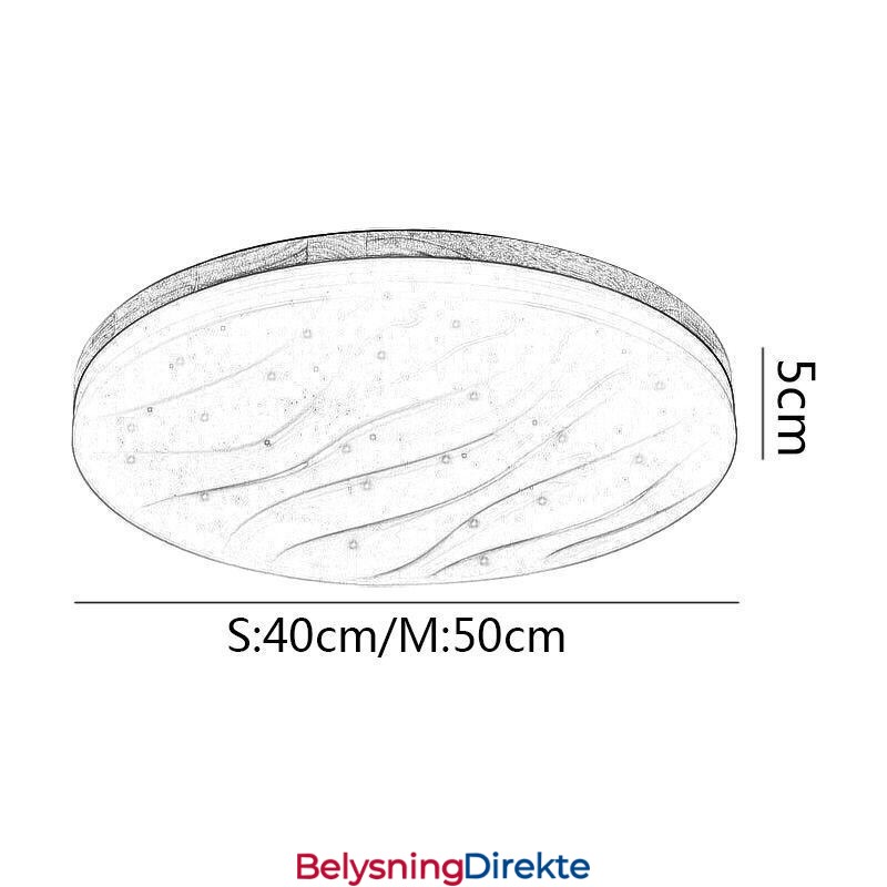 Japansk Taklampe I Tre, Rund Bølgepapp I Akryl