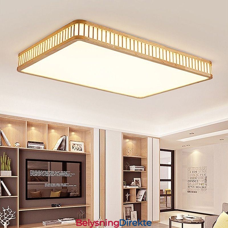 Japansk Akryl Taklampe Rektakulær Taklampe I Gummitre