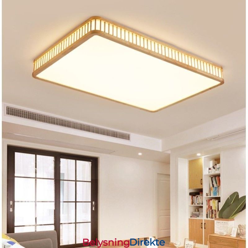 Japansk Akryl Taklampe Rektakulær Taklampe I Gummitre