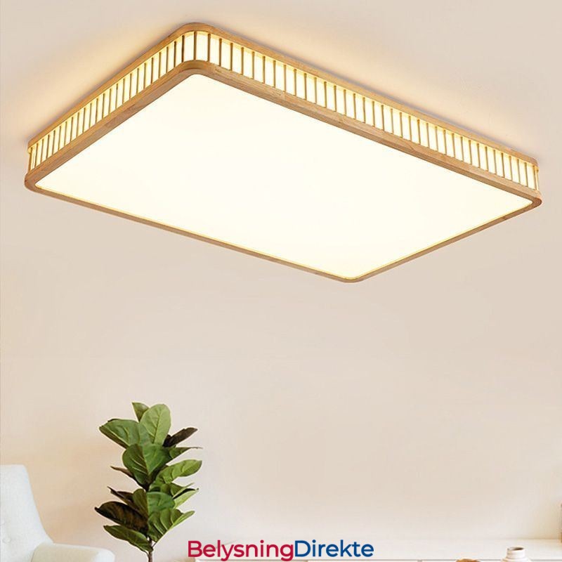 Japansk Akryl Taklampe Rektakulær Taklampe I Gummitre