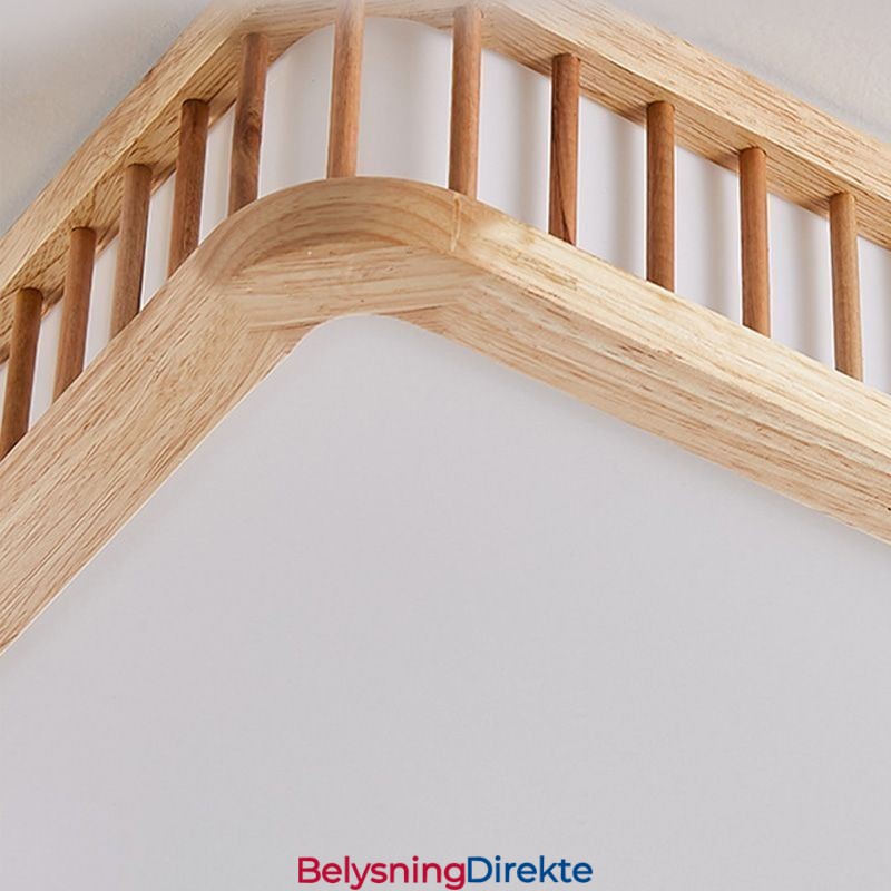 Japansk Akryl Taklampe Rektakulær Taklampe I Gummitre