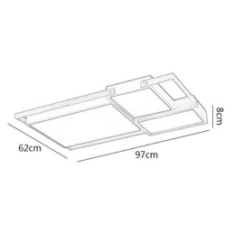 Moderne Taklampe Med Skjøting, Rektangulær Taklampe