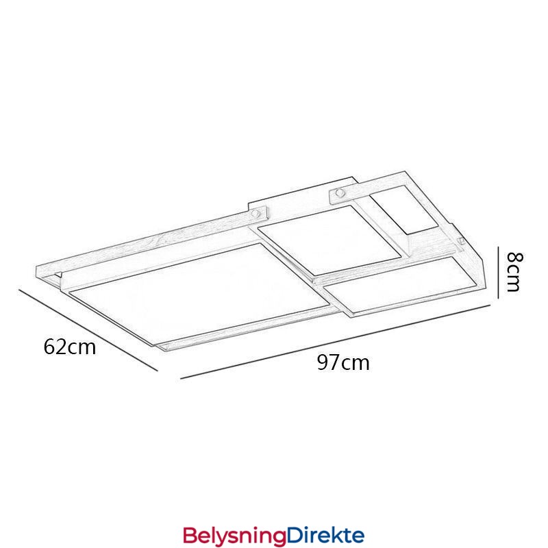 Moderne Taklampe Med Skjøting, Rektangulær Taklampe