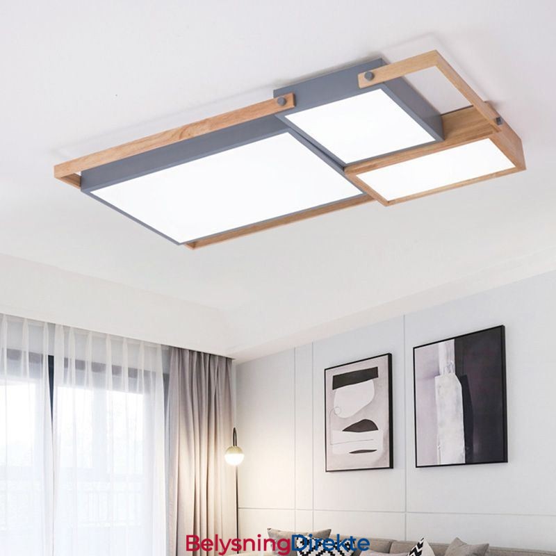 Moderne Taklampe Med Skjøting, Rektangulær Taklampe