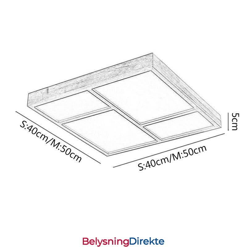 Japansk Akryl Taklampe Geometrisk Tre Taklampe