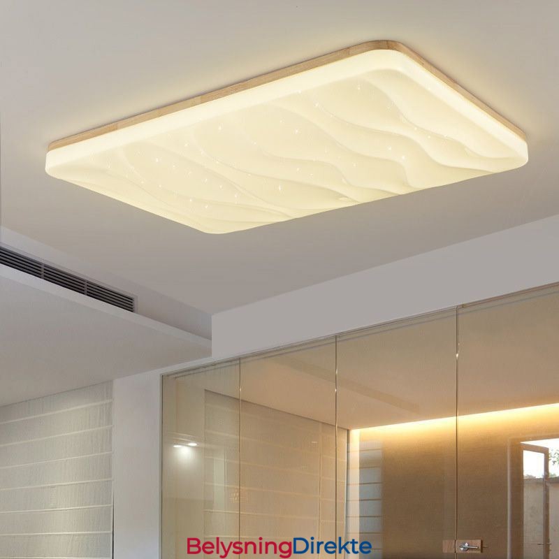 Japansk Akryl Taklampe Rektangulær Bølgepapp Taklampe