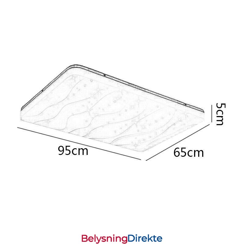 Japansk Akryl Taklampe Rektangulær Bølgepapp Taklampe