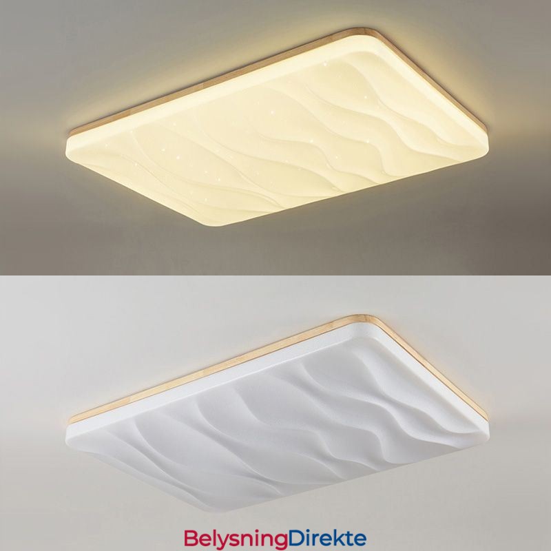 Japansk Akryl Taklampe Rektangulær Bølgepapp Taklampe