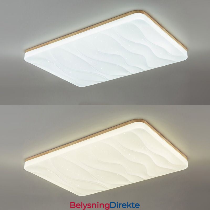 Japansk Akryl Taklampe Rektangulær Bølgepapp Taklampe