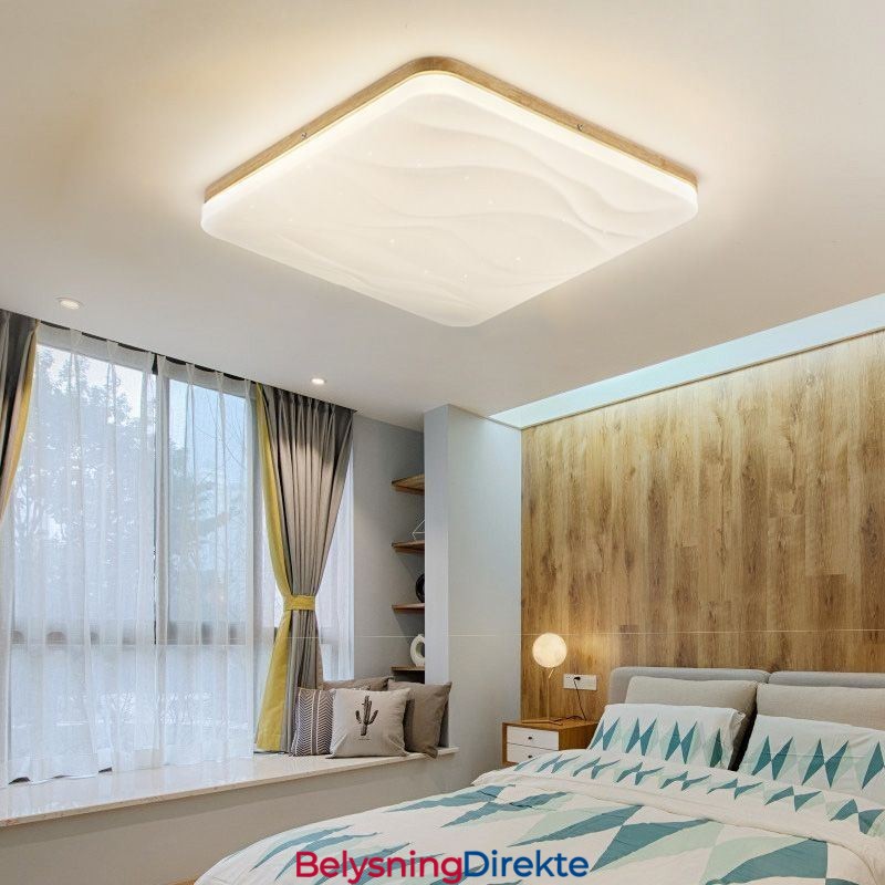 Japansk Akryl Taklampe Firkantet Bølgepapp Taklampe