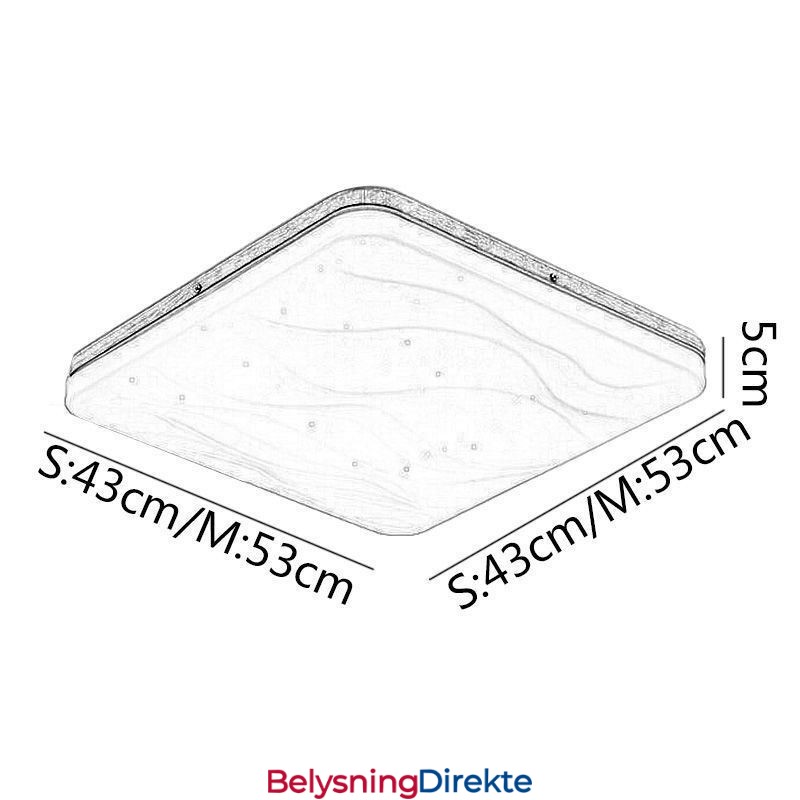 Japansk Akryl Taklampe Firkantet Bølgepapp Taklampe