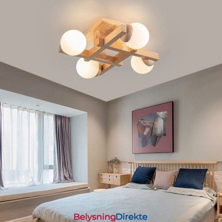 Japansk Taklampe I Tre, Magic Bean, Molekylær Taklampe