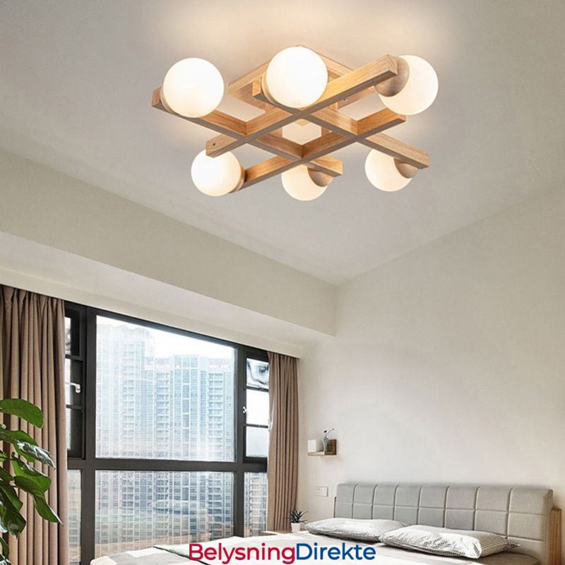 Japansk Taklampe I Tre, Magic Bean, Molekylær Taklampe