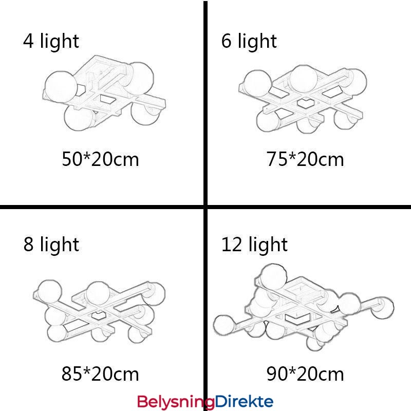 Japansk Taklampe I Tre, Magic Bean, Molekylær Taklampe