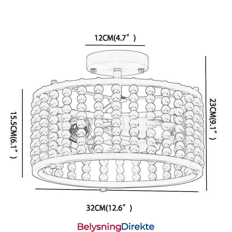 3-Lys Takbelysning Treperle Taklampe Entré