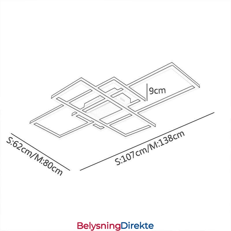 Moderne Taklampe Geometrisk Firkantet Taklampe