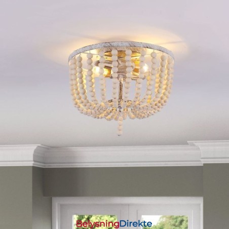 Treperlet Taklampe I Gårdshus Med Treperler, Innfelt, 3 Lysarmaturer