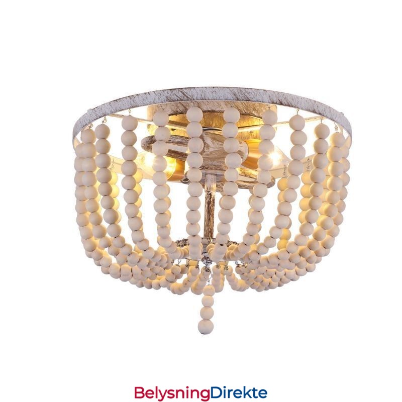 Treperlet Taklampe I Gårdshus Med Treperler, Innfelt, 3 Lysarmaturer