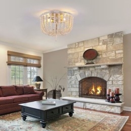 Treperlet Taklampe I Gårdshus Med Treperler, Innfelt, 3 Lysarmaturer