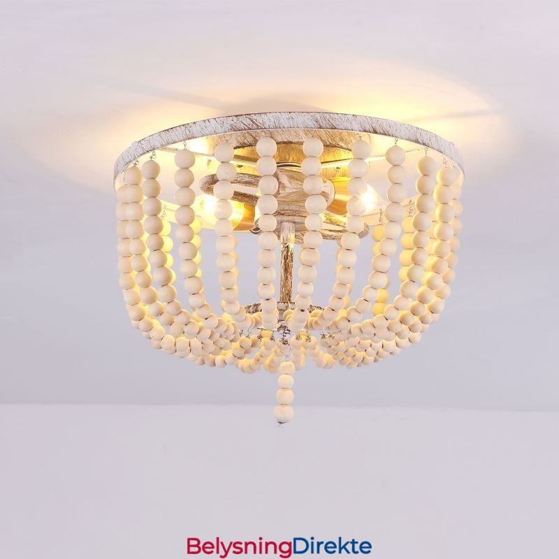 Treperlet Taklampe I Gårdshus Med Treperler, Innfelt, 3 Lysarmaturer