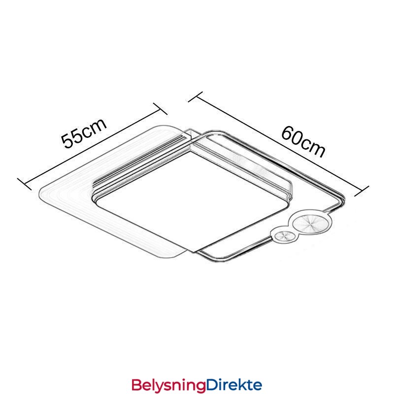 Nordisk Taklampe Firkantet Akryl Innfelt Taklampe
