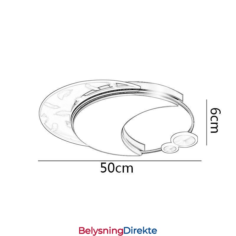 Innfelt Moderne Måneformet Taklampe