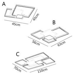 Moderne Gyllen, Innfelt Geometrisk Lysarmatur I Tak Med 2 Lag