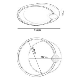 Moderne Innfelt Akryl Taklampe Med 2 Ringer