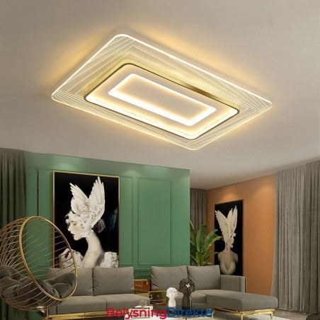 Rektangulær Innfelt Taklampe Minimalistisk Akryl Ultratynn Taklampe