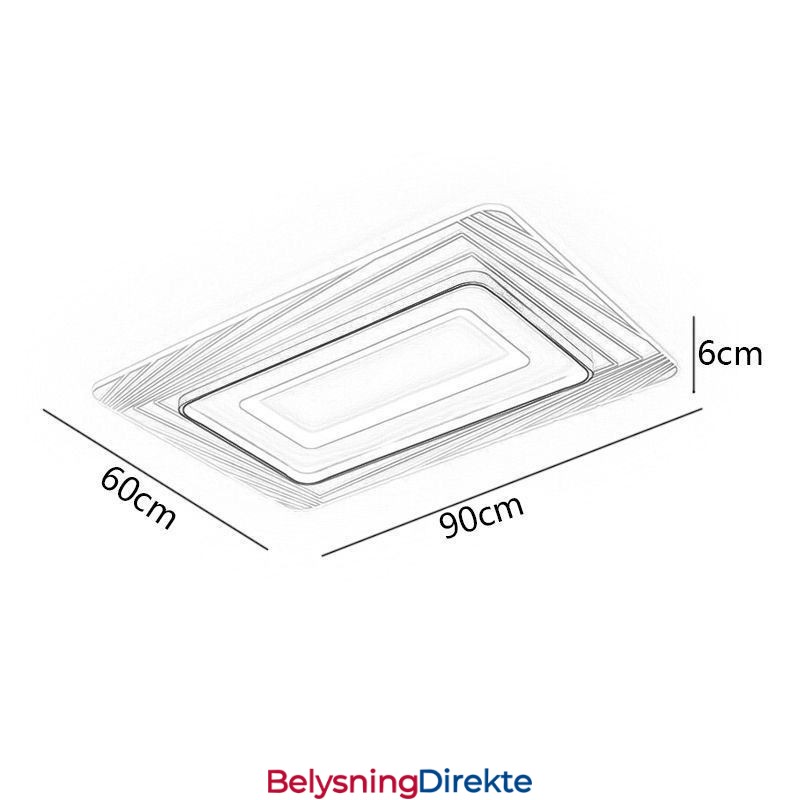 Rektangulær Innfelt Taklampe Minimalistisk Akryl Ultratynn Taklampe