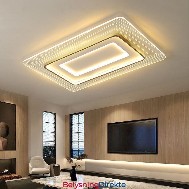 Rektangulær Innfelt Taklampe Minimalistisk Akryl Ultratynn Taklampe