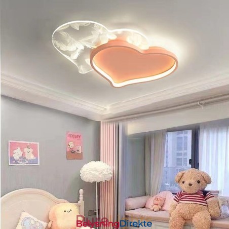 Moderne Lys Hjerteformet Innfelt Taklampe For Jenter