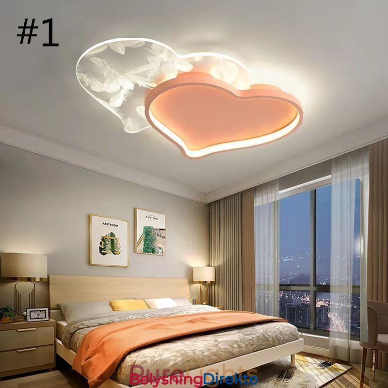 Moderne Lys Hjerteformet Innfelt Taklampe For Jenter