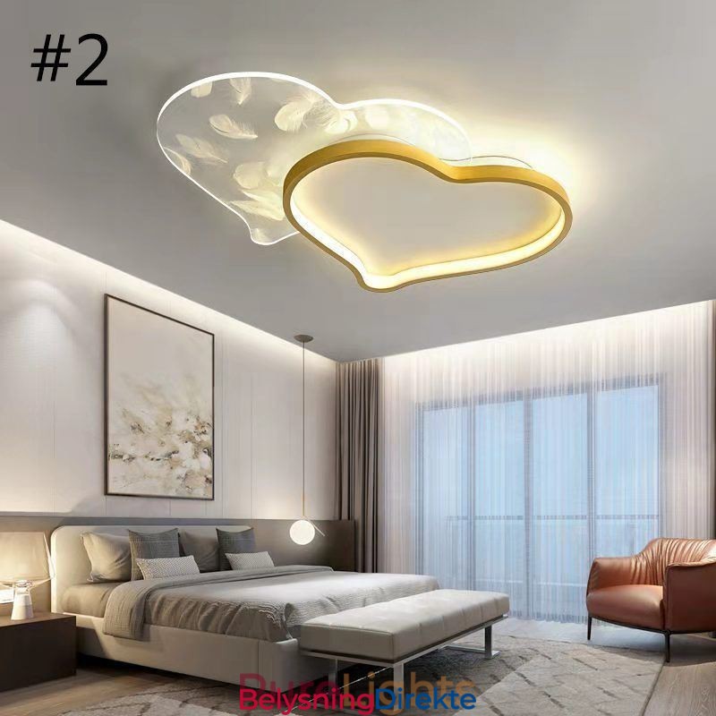 Moderne Lys Hjerteformet Innfelt Taklampe For Jenter