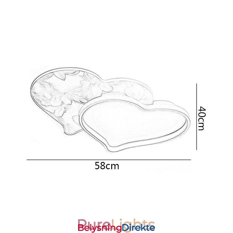 Moderne Lys Hjerteformet Innfelt Taklampe For Jenter