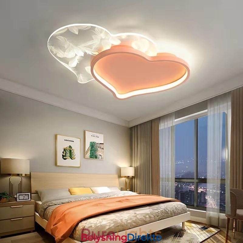 Moderne Lys Hjerteformet Innfelt Taklampe For Jenter