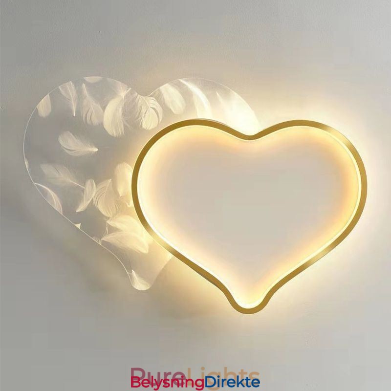 Moderne Lys Hjerteformet Innfelt Taklampe For Jenter