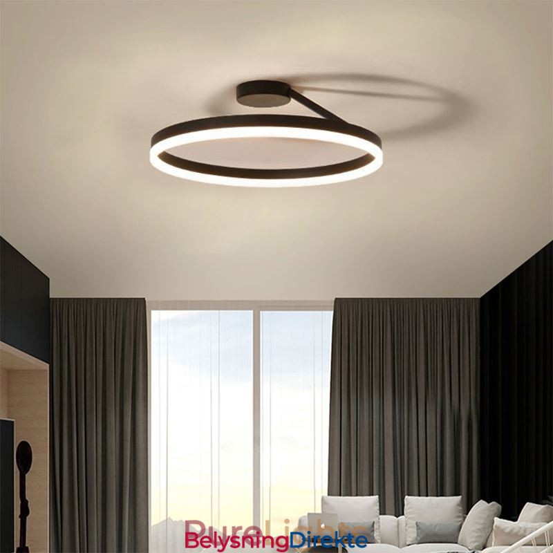 Moderne Innfelt Taklampe Med Sirkelbelysning Og Akrylskjerm