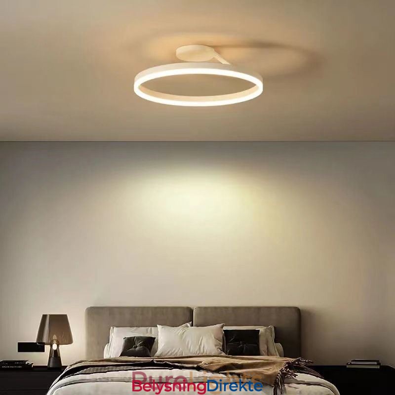 Moderne Innfelt Taklampe Med Sirkelbelysning Og Akrylskjerm