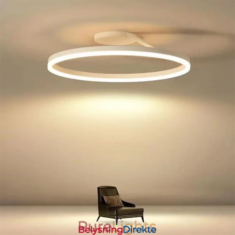 Moderne Innfelt Taklampe Med Sirkelbelysning Og Akrylskjerm