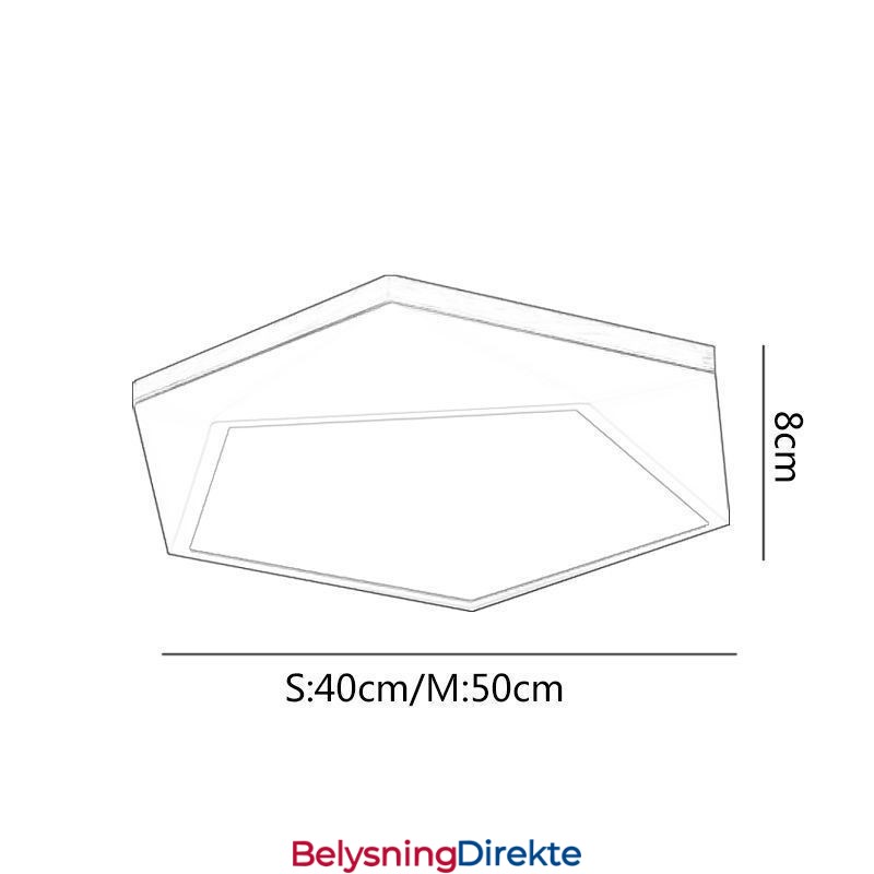 Moderne Taklampe I Diamantformet Design, Dimbar, Innfelt Taklampe