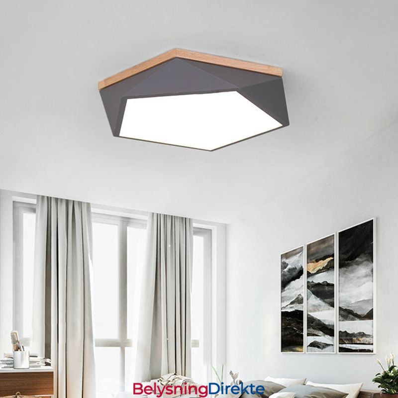 Moderne Taklampe I Diamantformet Design, Dimbar, Innfelt Taklampe