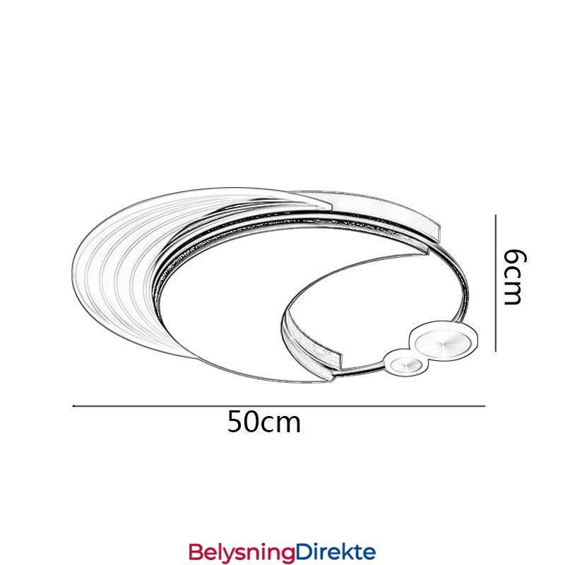 Dimbar Taklampe Moderne Innfelt Belysningsarmaturer Med Måneform 36W