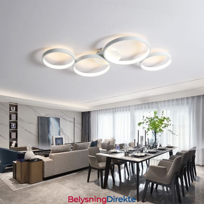 Taklampe 7200Lm 4 Rings Lysarmatur